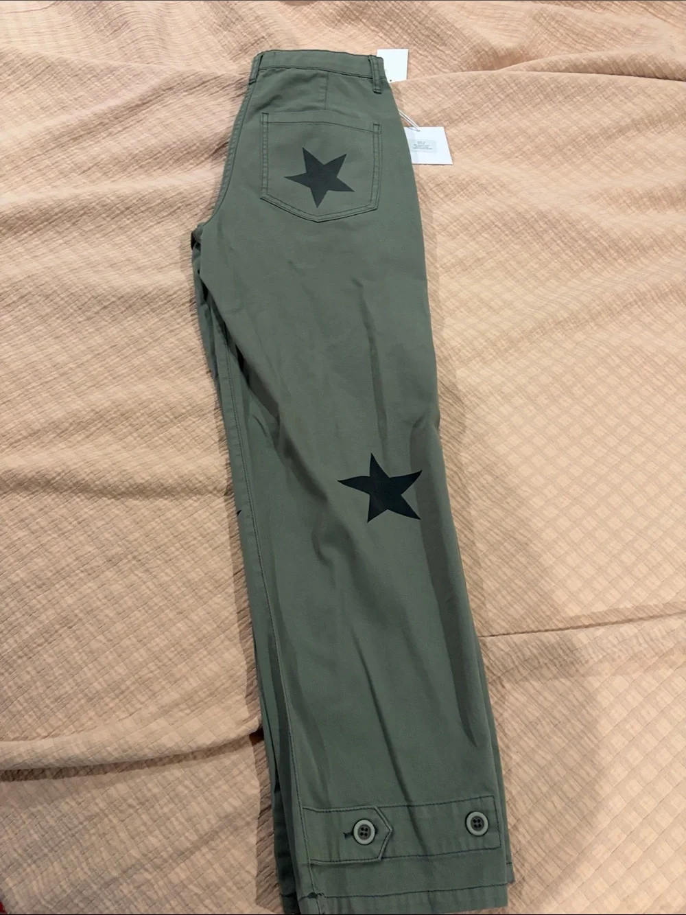 NWT Pistola olive green star pants sz 27 - Picture 7 of 8